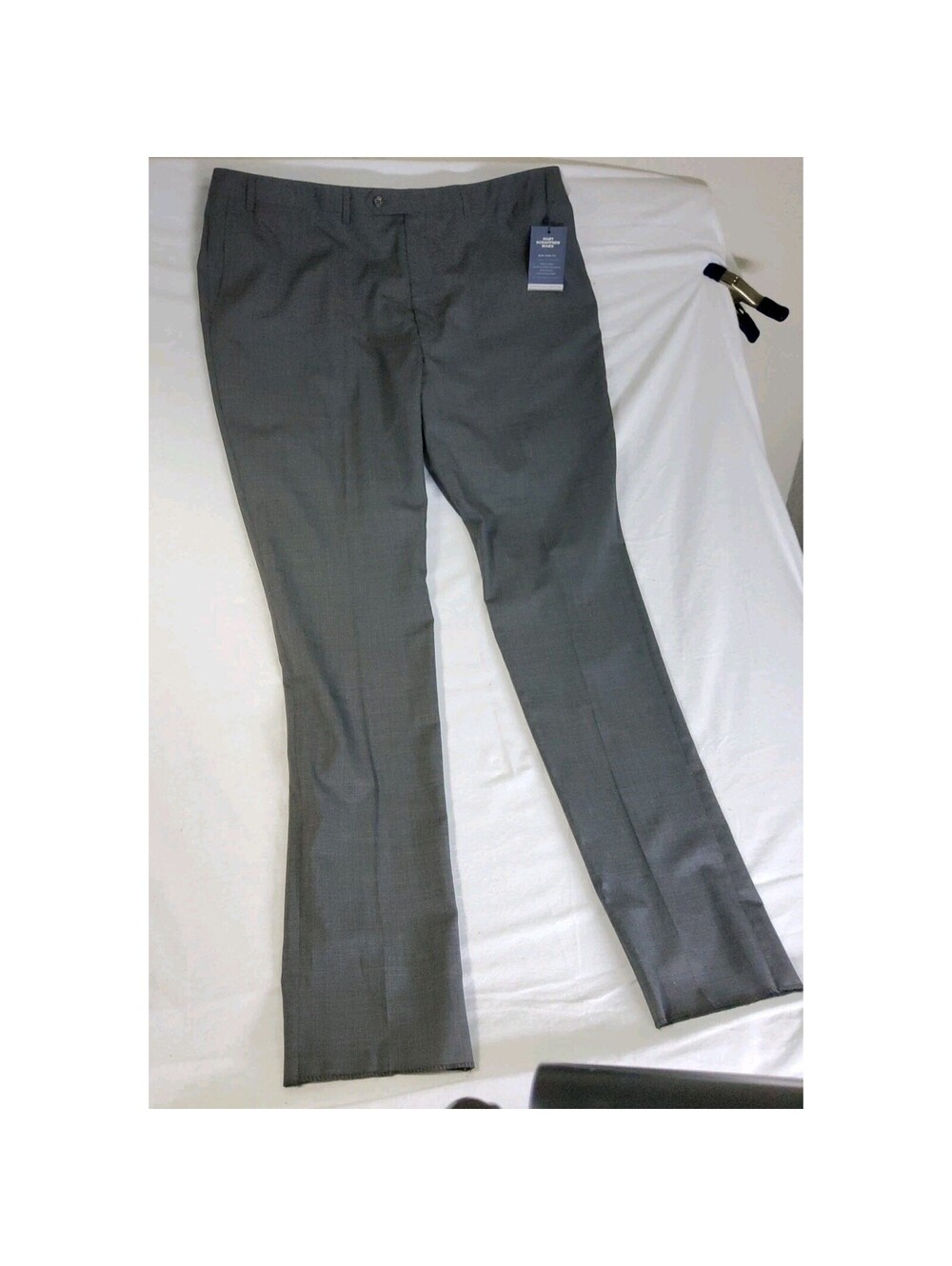 Hart Schaffner Marx New York 100% Wool Dress Pants 44R Unhemmed Gray $155 NWT - Picture 3 of 15